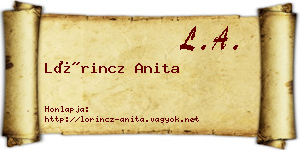 Lőrincz Anita névjegykártya