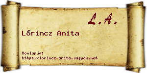 Lőrincz Anita névjegykártya